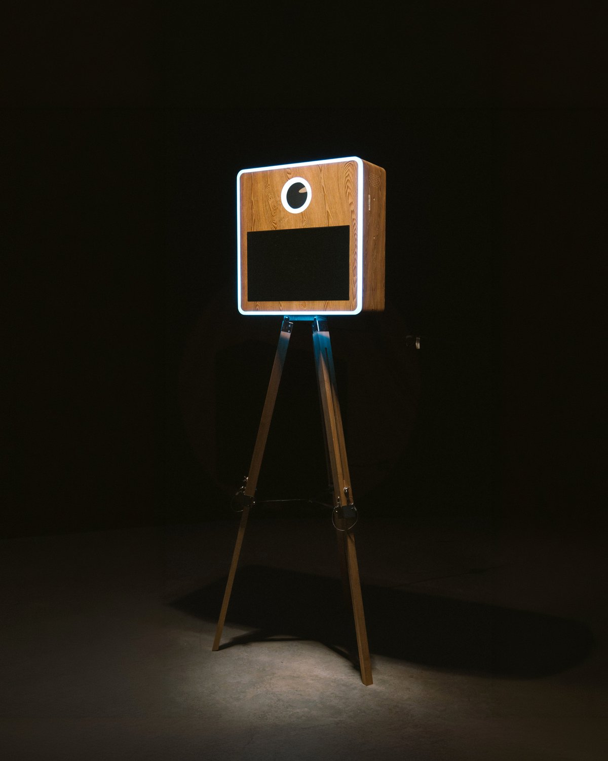 Handcrafted wooden photo booth